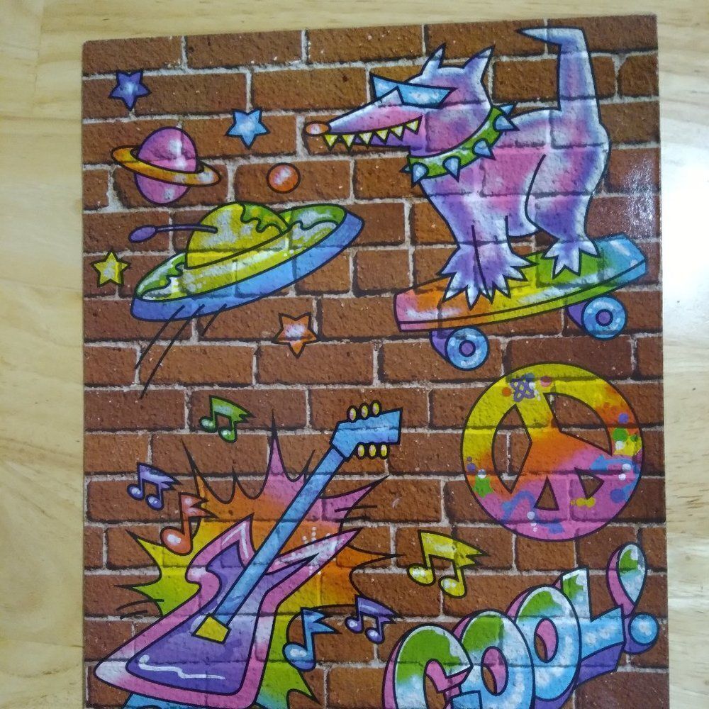 Vintage Lisa Frank Graffiti Brick Wall Stuart Hall #8494 Folder